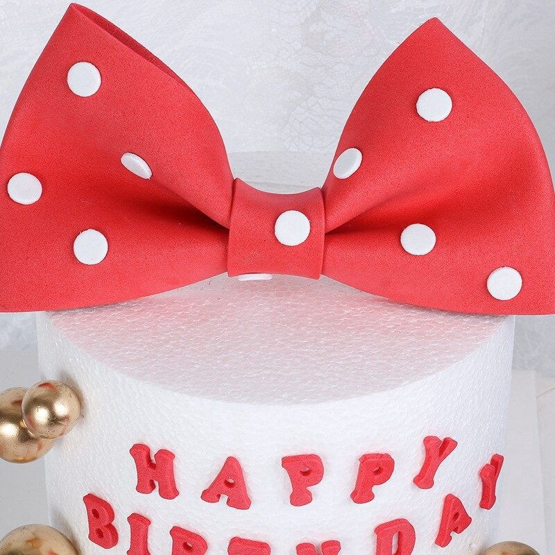 Red Spotted Ribbon Style Cake Topper Shopee Philippines