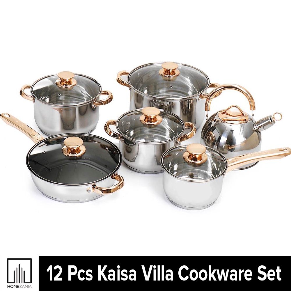 Kaisa Villa12 Pieces Stainless Steel Induction Cookware Set Shopee Philippines