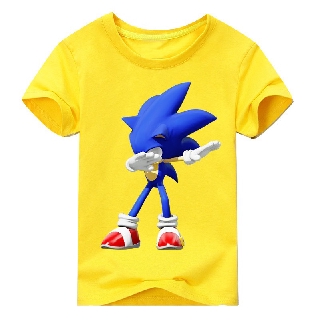 Boy S Girls Tops The Hedgehog Sonic T Shirt Kid T Shirts Red Shopee Philippines - t shirt sonic roblox shirt