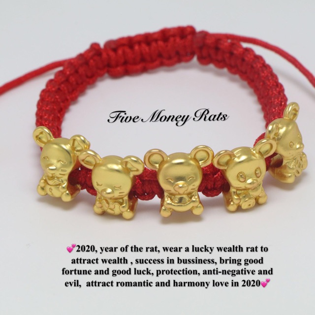 Lucky charm five money RAT red string bracelet Shopee Philippines
