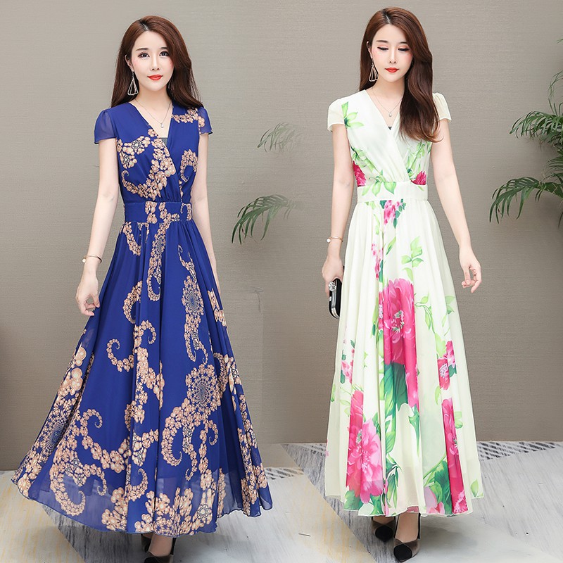 floral maxi dress shopee