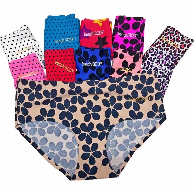 M&C 12PCS SEAMLESS BENCH PANTY PRINTED WOMENS GOOD QUALITY ADULT COD