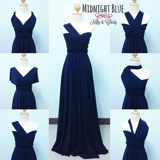 MIDNIGHT BLUE Infinity Dress with attached tube kids-Plus Size