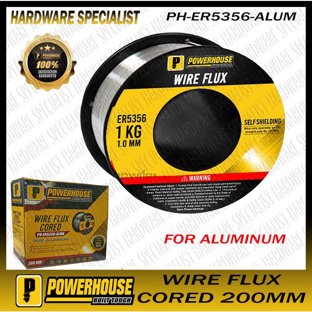 Powerhouse Wire Flux Cored For Aluminum AR Gas Shielding 205 x 63 x