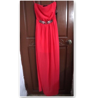 red pink maxi dress