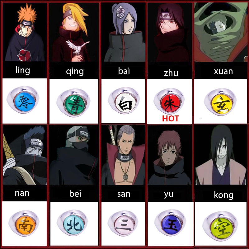COD Naruto Rings Akatsuki Ring Member s ITACHI Sasuke Pendants Nagato 