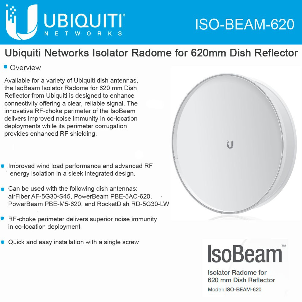 Ubiquiti ISO-BEAM-620 Isolator Radome for PowerBeam 620 (ISO BEAM 620 ...