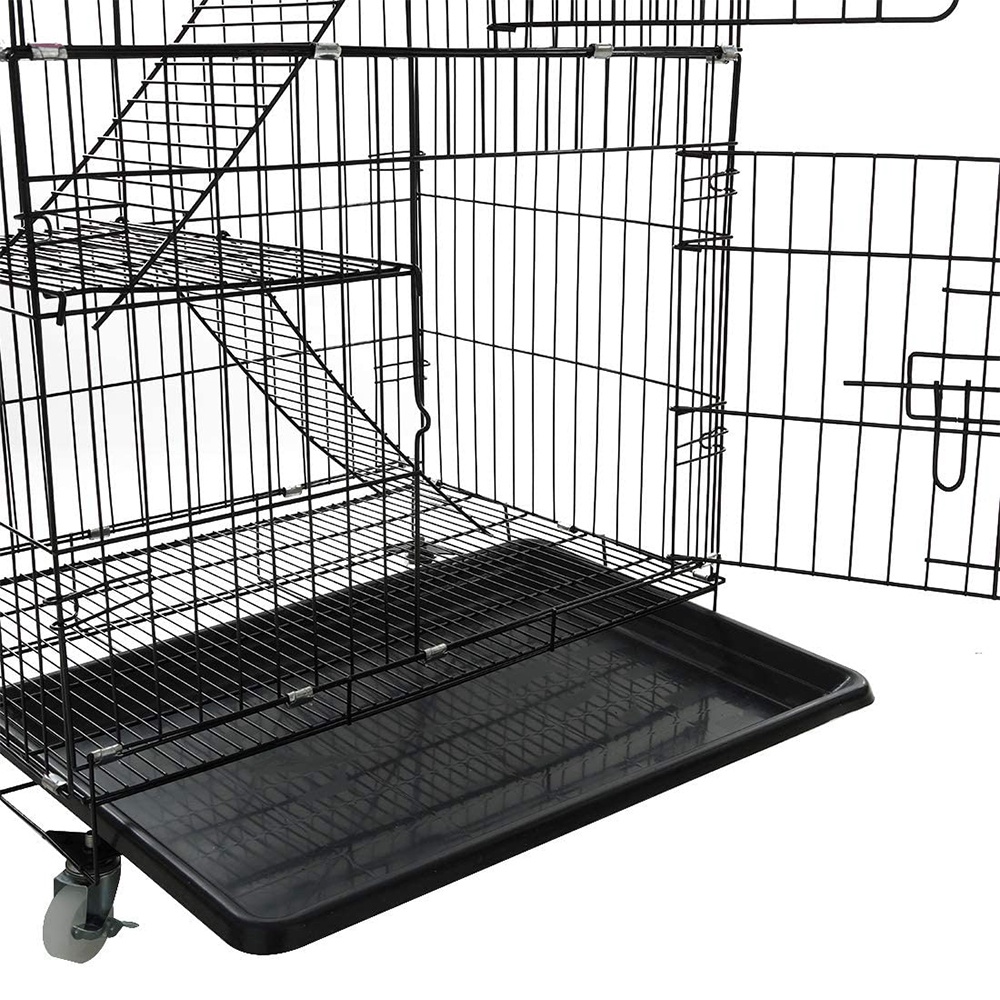 Cat Cage Collapsible 2/ 3 layers Cat Cage With Free Poop Tray Pet Cage Easy Assemble Kitten Cage #7
