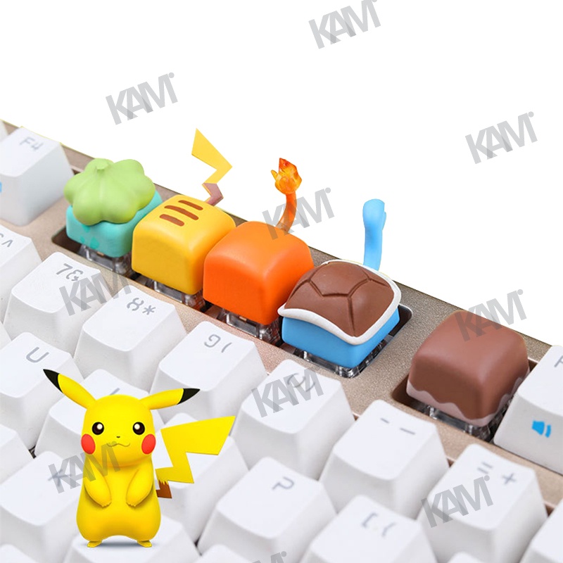 Kam Pokemon Metal Keycaps Pikachu Anime Cartoon Backlight Cute ...