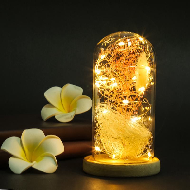 glass jar table lamp