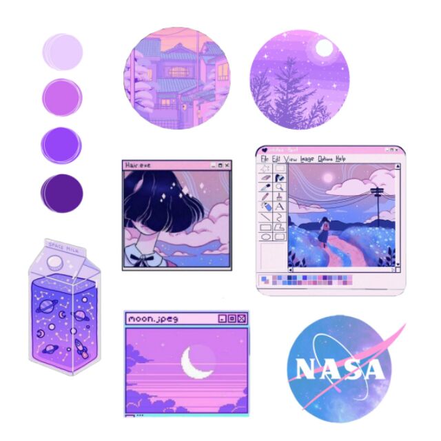 aesthetic stickers printable purple 2021 - free printable purple ...