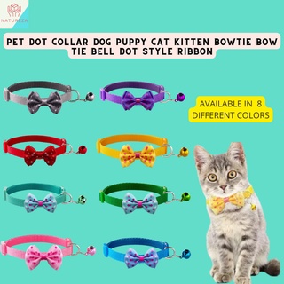 Pet Dot Collar Dog Puppy Cat Kitten Bowtie Bow Tie Bell Dot Style Ribbon