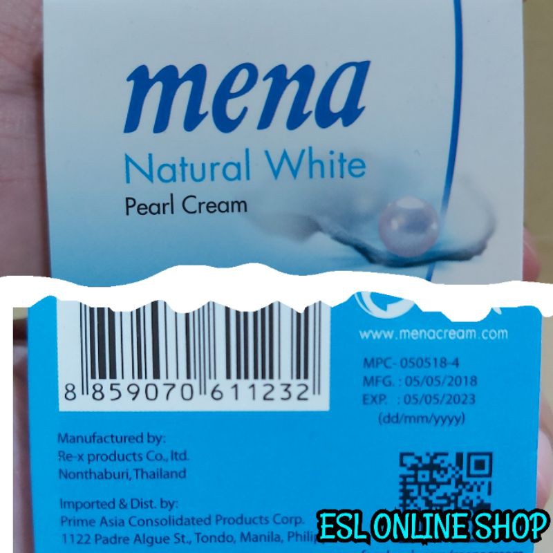 MENA Natural White Pearl Cream 3g Made in Thailand Shopee Philippines