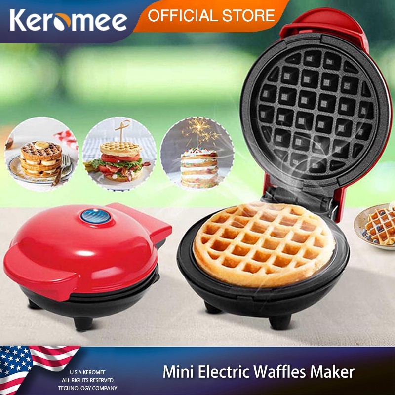 Keromee Mini Electric Waffles Maker Bubble Egg Cake Oven Breakfast