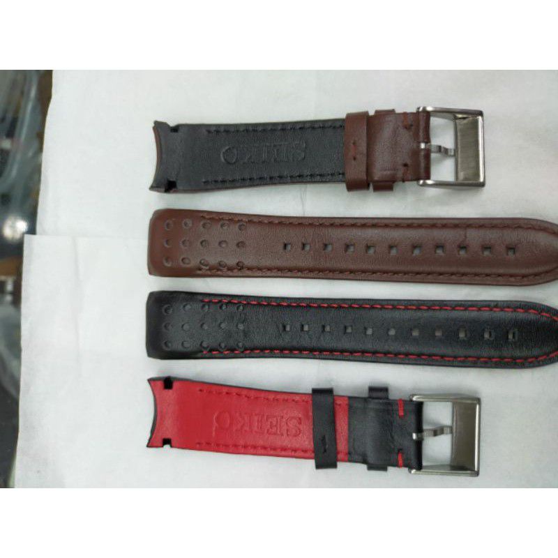 Seiko Barca Sportura Black and Brown 21mm Leather with Stainless Steel  Buckle Watch Strap for Replacement | Shopee Philippines
