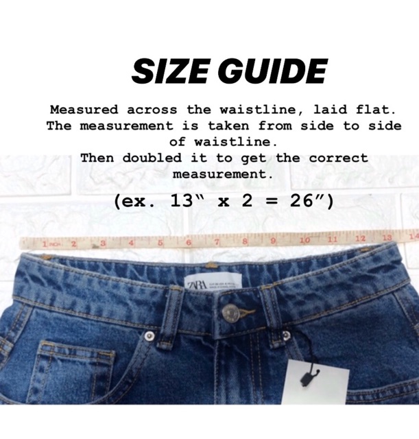 zara women's jeans size chart