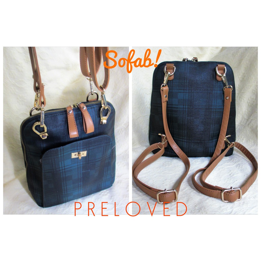 Sofab 2 In 1 Bag Backpack Shoulder Bag Preloved Shopee Philippines