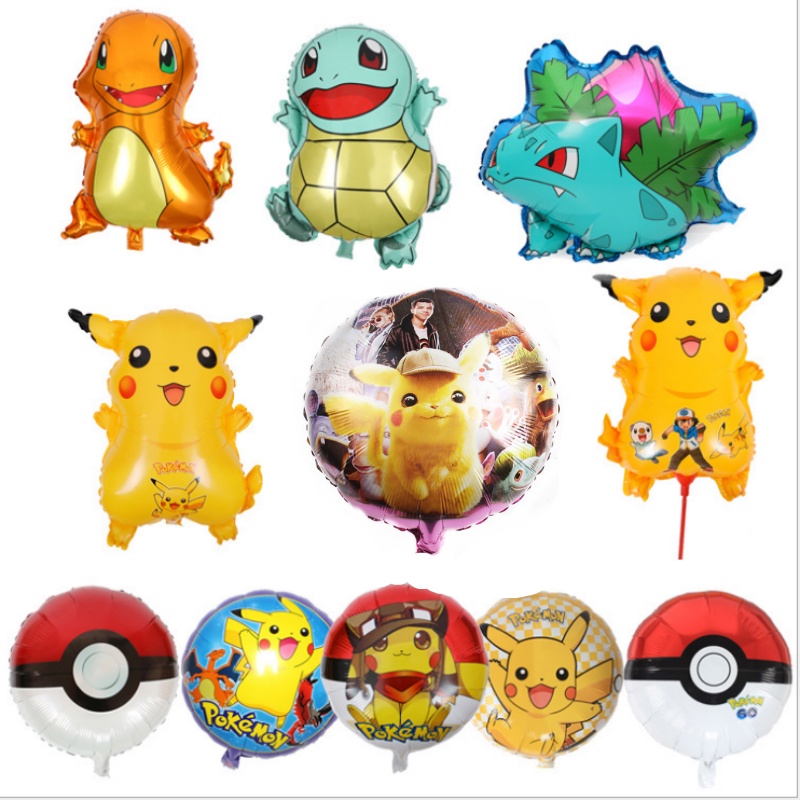 【New Stock】 Pokemon Balloons Pikachu Bulbasaur Charmander Squirtle Foil