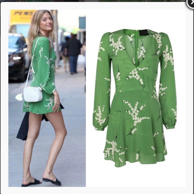 long sleeve green dress