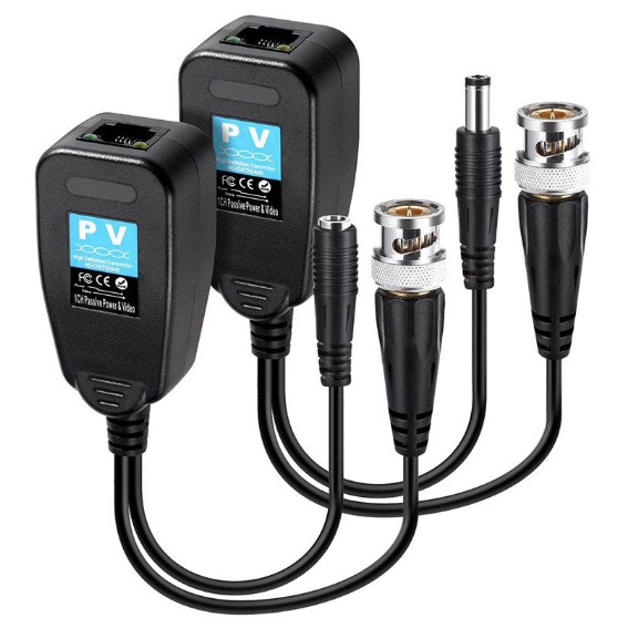 passive video balun with power