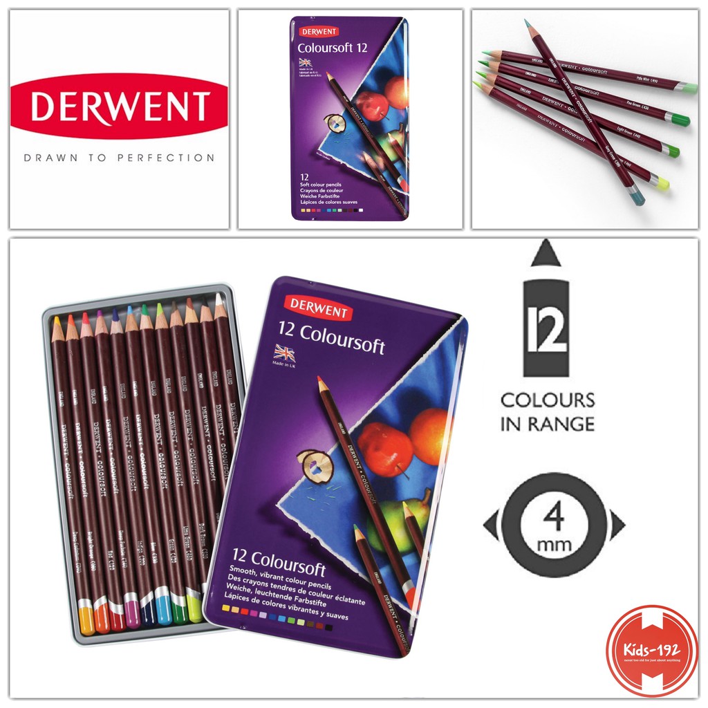 Derwent Soft Color Pencils - ColourSoft 12 Metal Tin 0701026 | Shopee ...