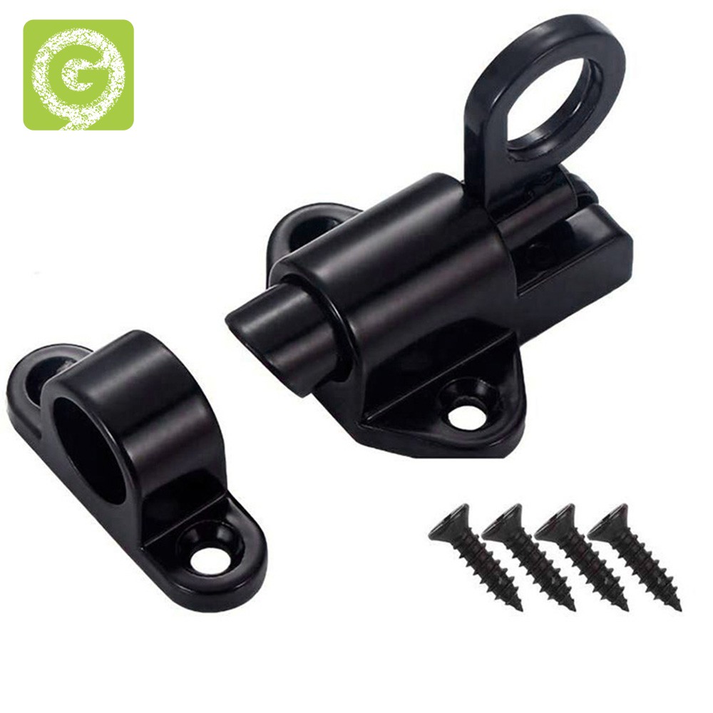 Aluminum Alloy Automatic Window Spring Door Bolt Latch, Black
