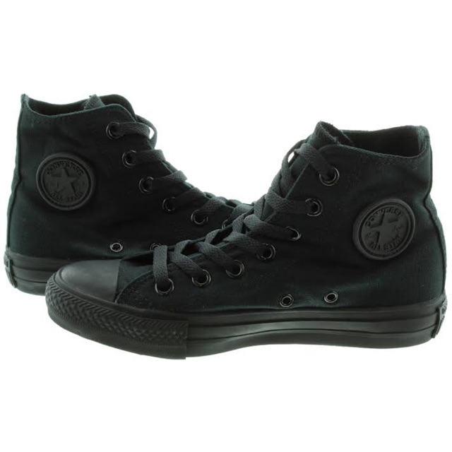 converse all black high cut