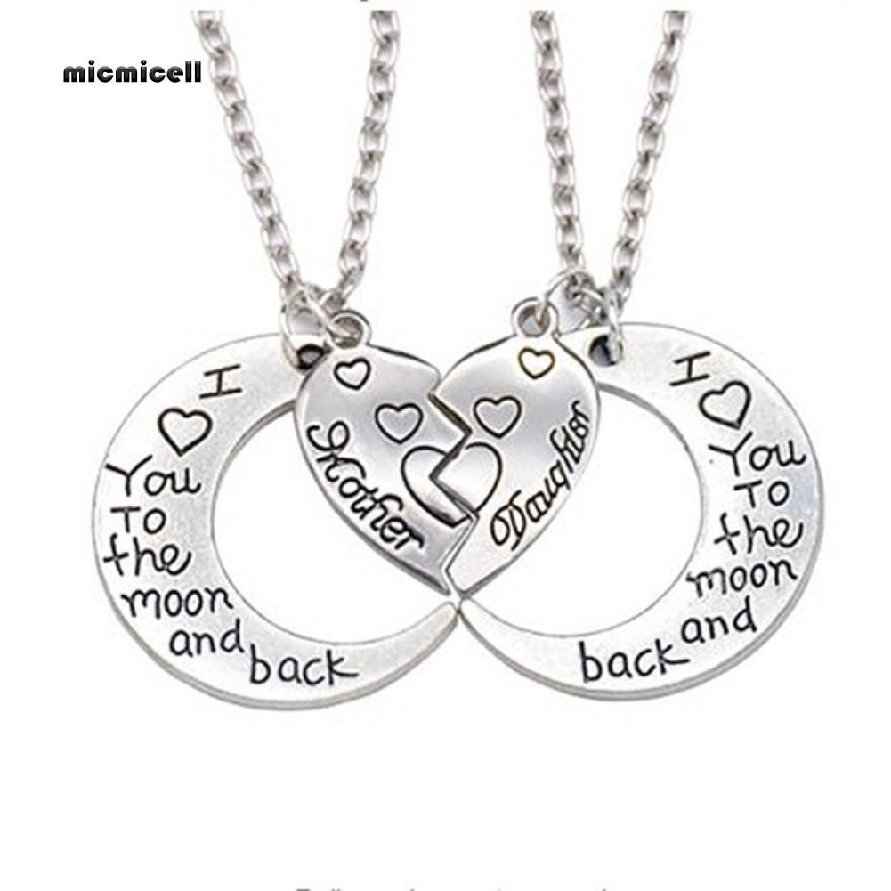 mother and daughter heart necklace