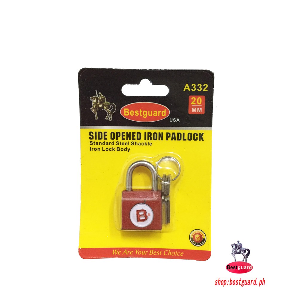 BESTGUARD A332 SIDE OPENED IRON PADLOCK 20MM Shopee Philippines
