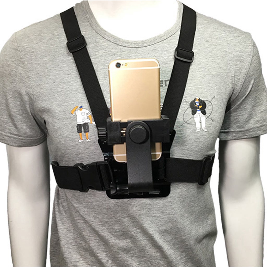 Chest Mount Harness Strap Holder with Phone Clip Horizontal+Vertical