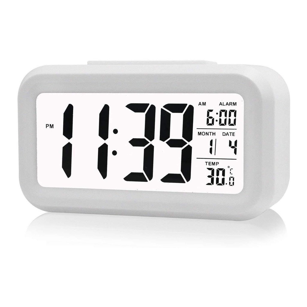 99storemall Electronic Digital Alarm Clock (White), Electronic Bedside