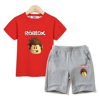 Kids Fashion Suit Roblox Clothing Boys T Shirt Pants Sets Boy Costume 2pc Set Shopee Philippines - roblox kid shirts