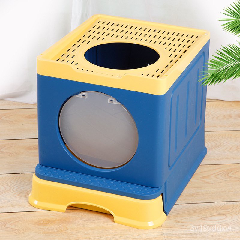 Fully Closed Cat Toilet Fat Cat Top Entry Cat Litter Basin Extra Large
