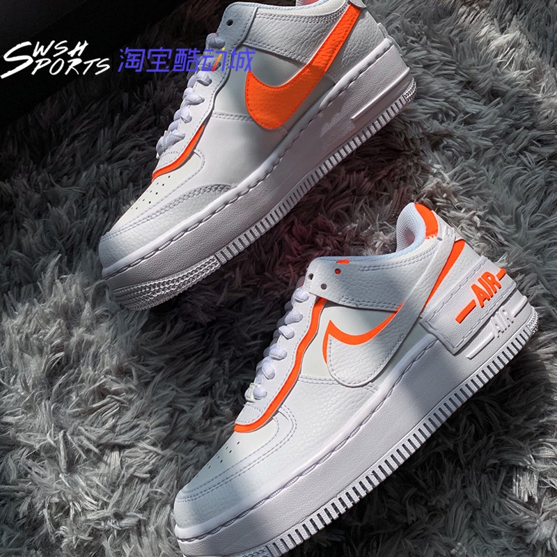 nike air force white orange