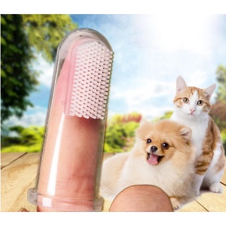 COD 1pcs Pet Toothbrush,Cleaning Dog Care Finger Cover, Transparent Silicone Soft Finger Toothbrush Dog Teeth