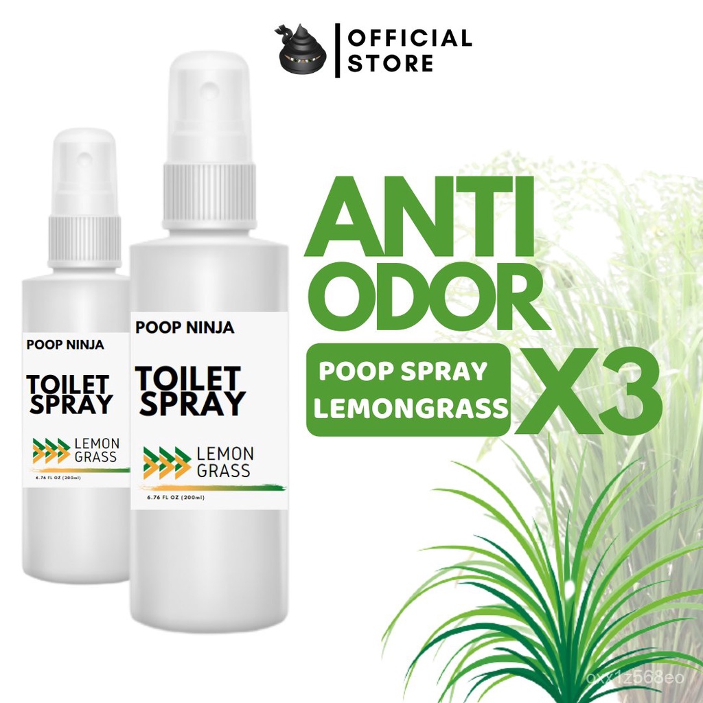 LEMONGRASS Poop Spray Odor Buster Air Freshener Poop Ninja Poo Spray