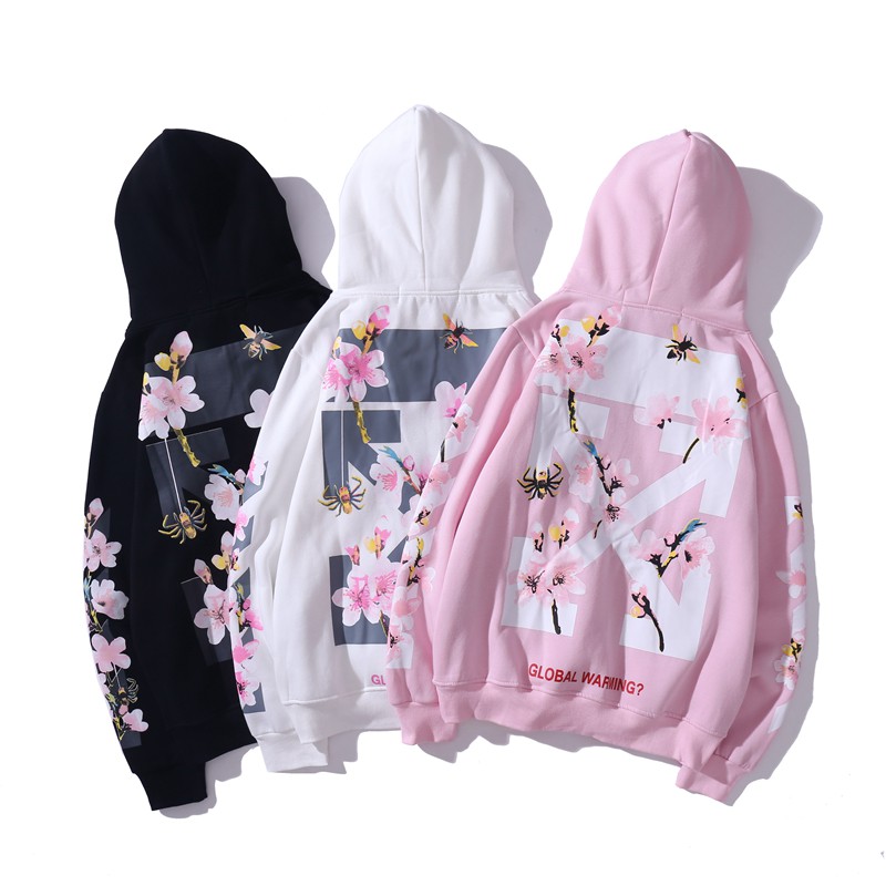 off white sakura pink hoodie