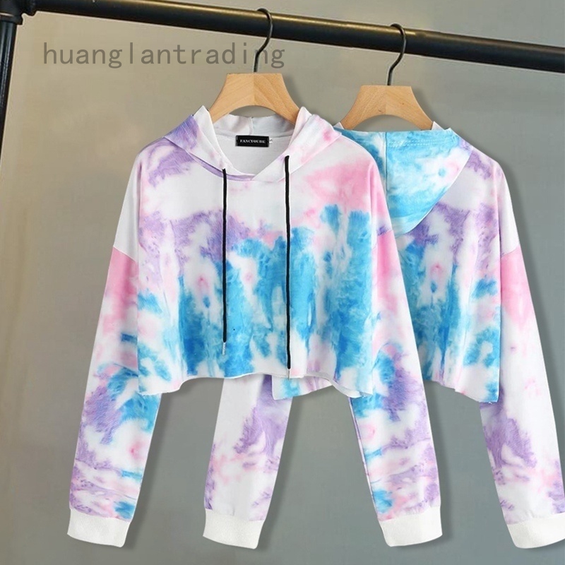 hoodie tie dye crop