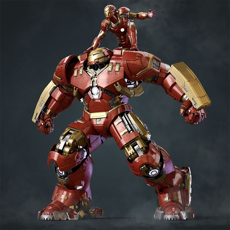 Avengers Iron Man Hulk With Led Light Figure Mainan Transformer Diecast ...