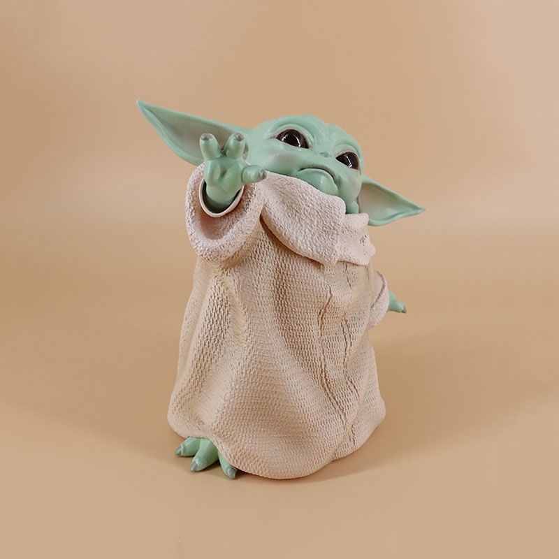 Baby Yoda Doll Toy Star Wars Yoda Baby Hand Made Model Plush Doll 16cm Pvc Toys Hobbies Tv Movie Character Toys