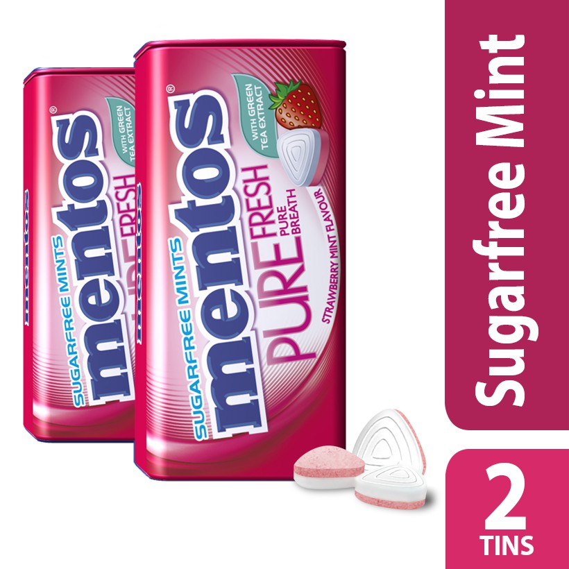 Mentos Pure Fresh Strawberry Mints 2 tins Shopee Philippines