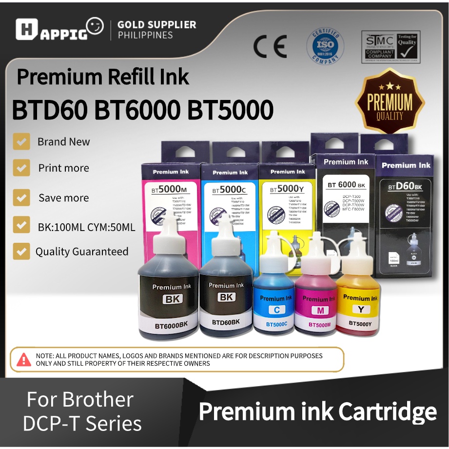 Brother Ink BTD60BK BT6000 BT5000 Refill Ink Compatible For Brother DCP ...