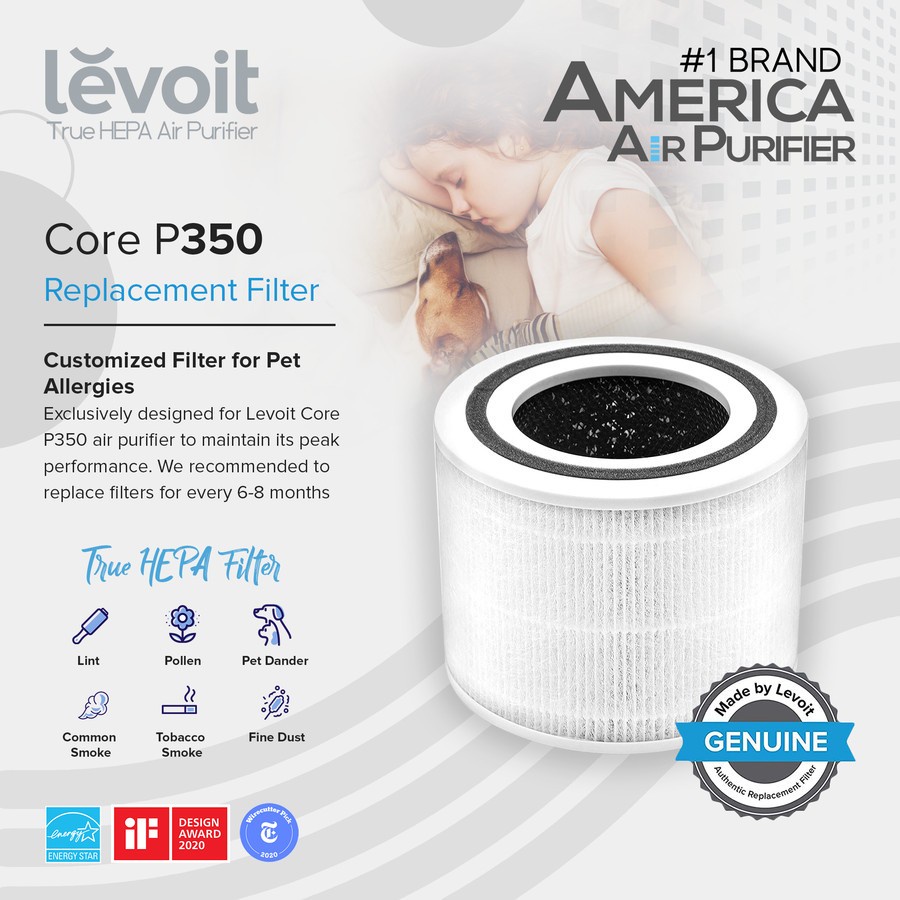 Levoit Air Purifier Core P350 Replacement HEPA Filter H13 Shopee