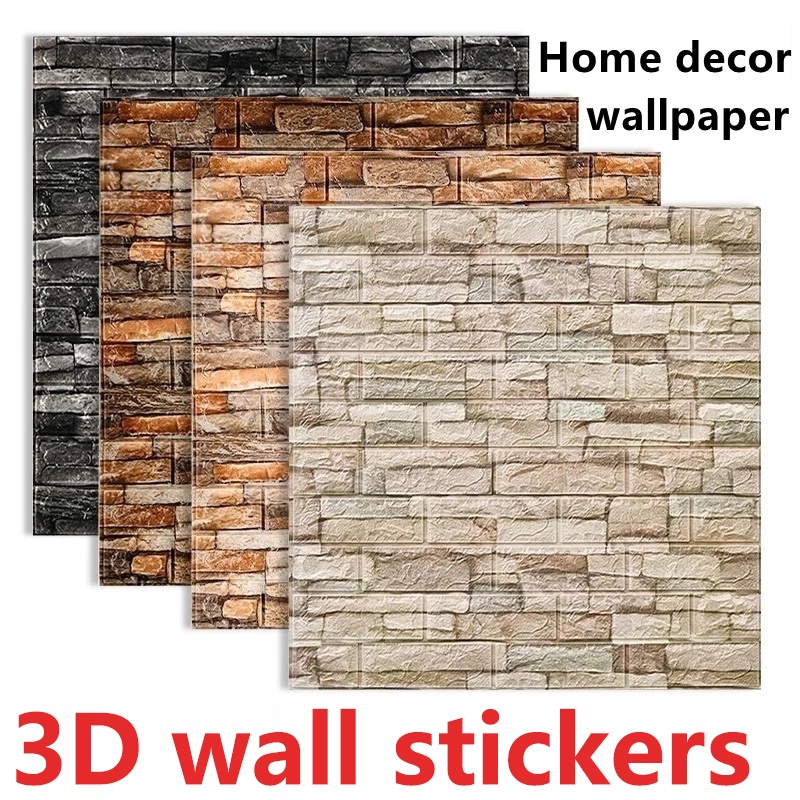 DIY Self Adhesive 3D Wall Tiles Living Room Decor Foam Waterproof