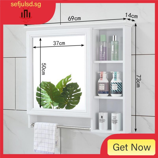 Nordic Bathroom Mirror WallMounted Mirror Box with Shelf