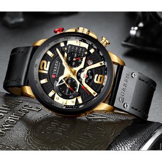 【Original Spot / COD】2020 New Curren 8329 CAINUOS 338 Casual Sports Watches Men's Leather Wrist Watch Man Clock Fashion Chronograph Wristwatch #7