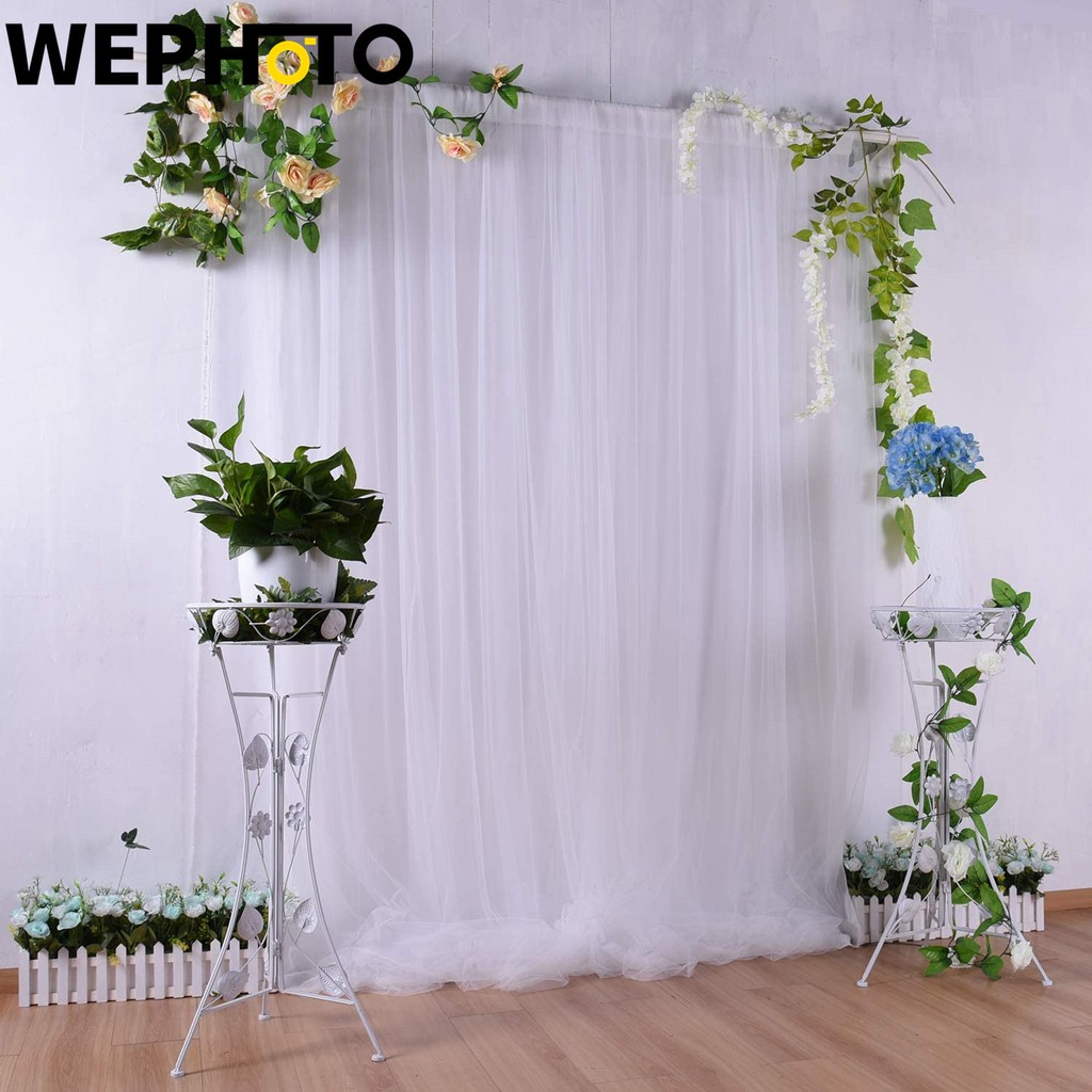 White background curtain baby party bride photography pendant background  cloth engagement birthday wedding 5 feet x 7 feet white curtain tulle  background cloth | Shopee Philippines
