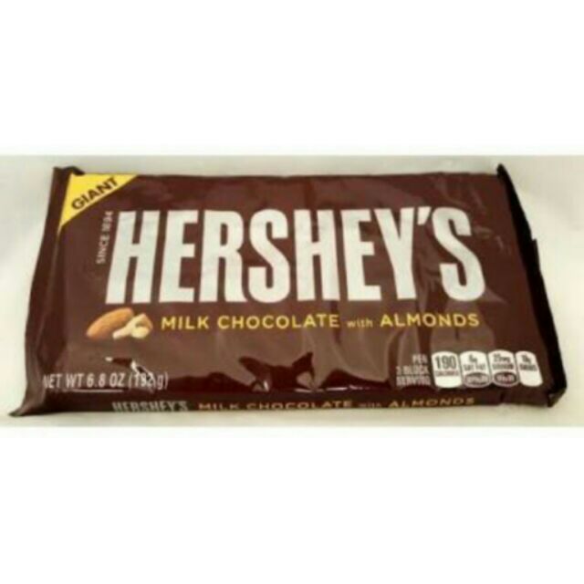 Hershey's Giant Milk Chocolate Bar with Almonds 192g | Shopee Philippines