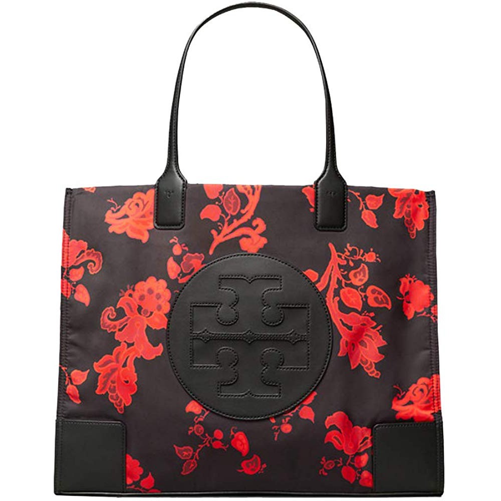 Tory Burch Ella Printed Tote Black Mountain Paisley Red | Shopee Philippines