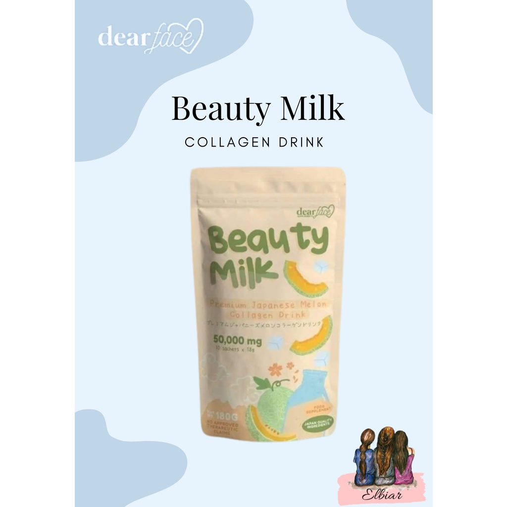 Dear Face Beauty Milk Premium Japanese Melon Collagen Drink | Shopee ...